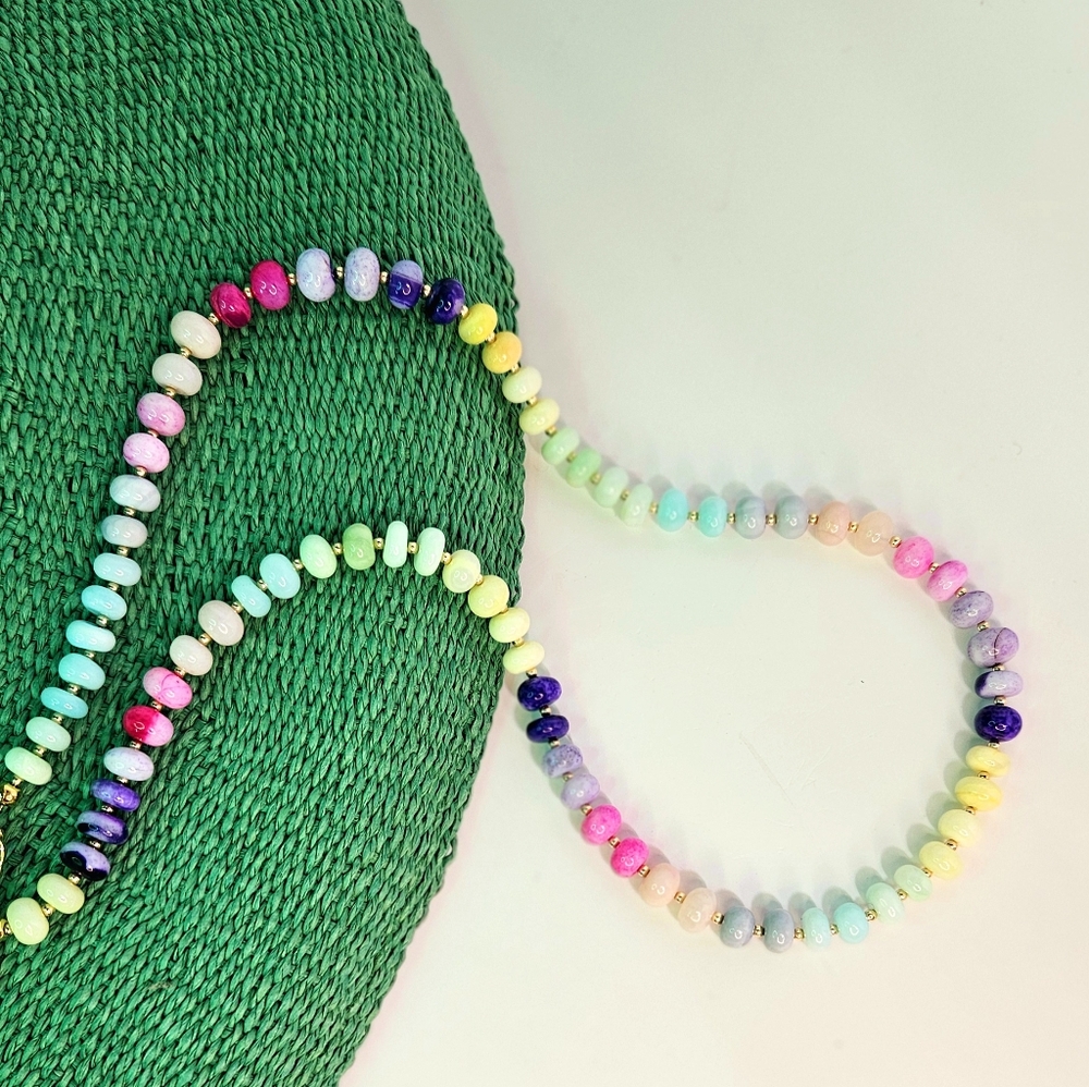 SALE!! Opal Smooth Bead Necklace 22" - Picture 3 of 6
